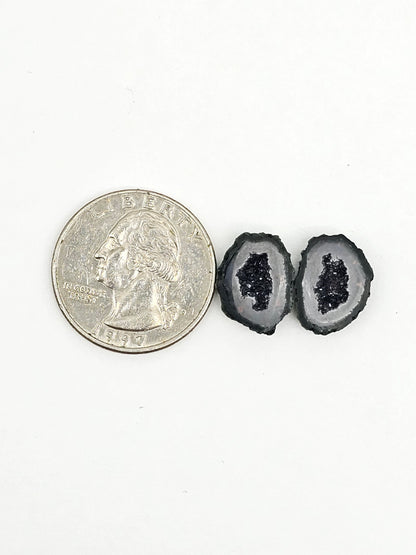 Tabasco Geode Cabochon Pair | Natural Mexican Geode