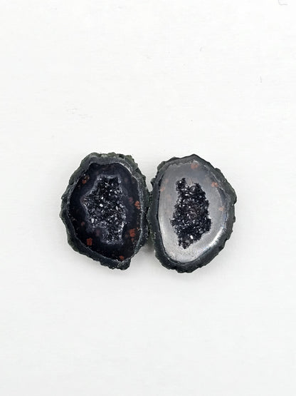 Tabasco Geode Cabochon Pair | Natural Mexican Geode