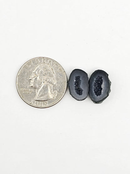 Tabasco Geode Cabochon Pair | Natural Mexican Geode