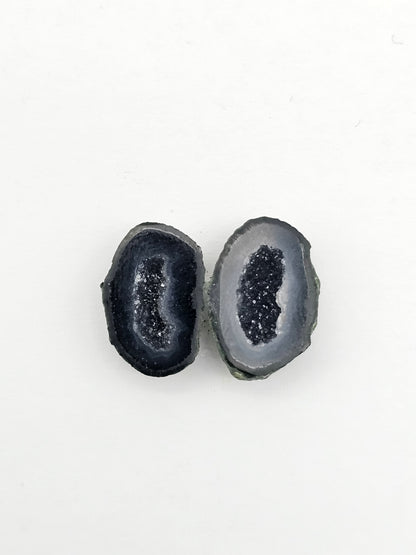 Tabasco Geode Cabochon Pair | Natural Mexican Geode