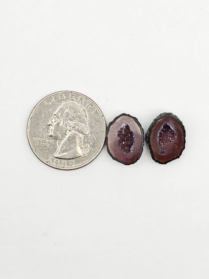 Tabasco Geode Cabochon Pair | Natural Mexican Geode