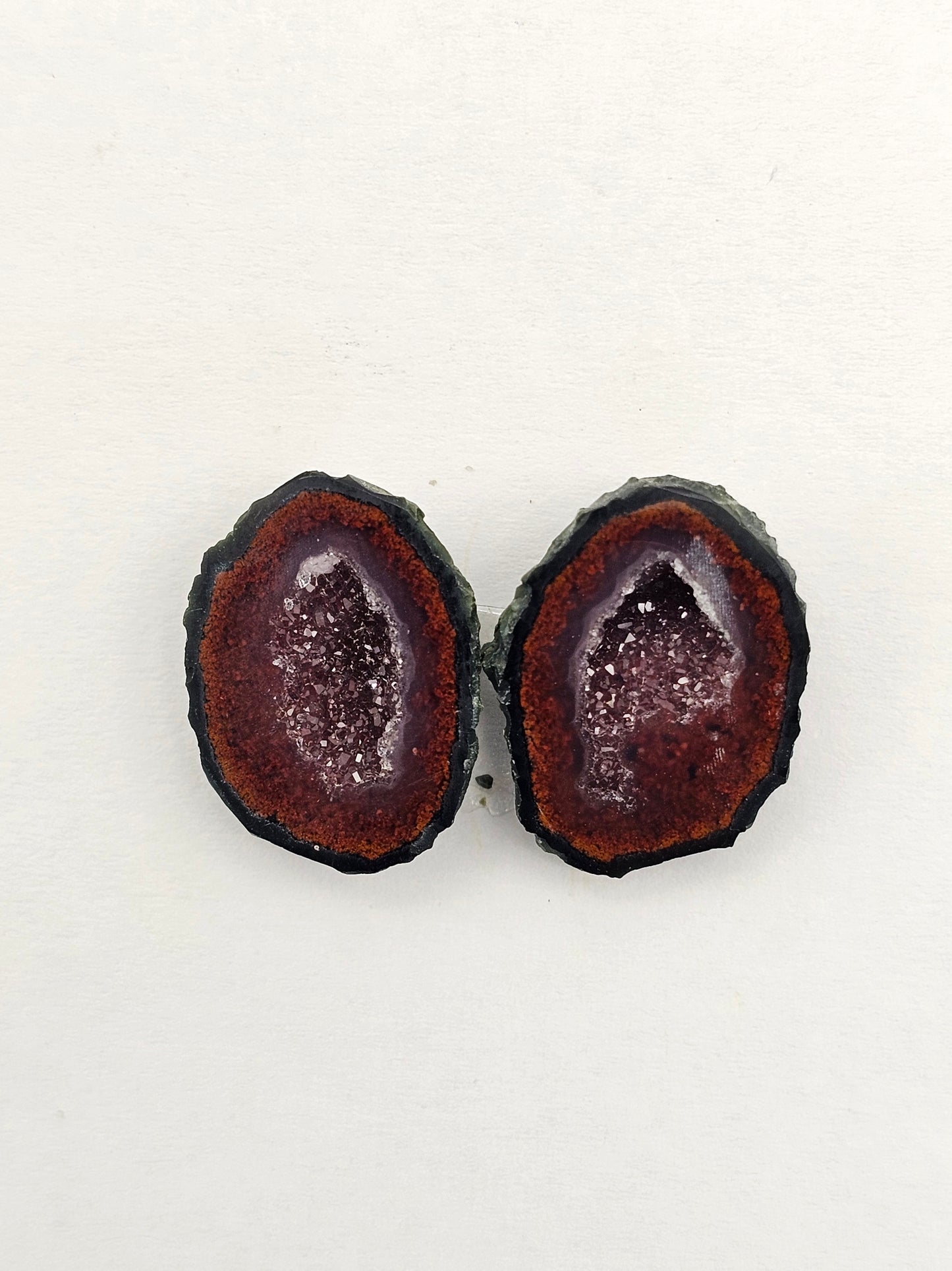 Tabasco Geode Cabochon Pair | Natural Mexican Geode