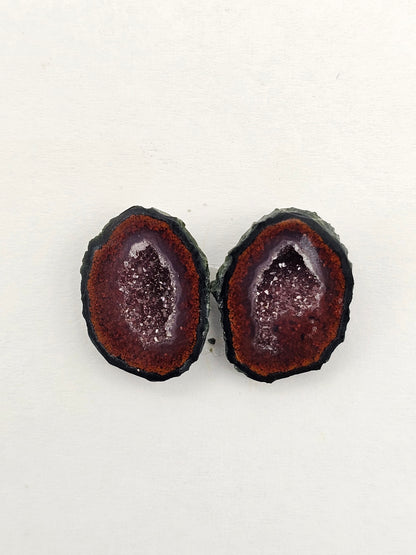 Tabasco Geode Cabochon Pair | Natural Mexican Geode