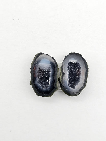 Tabasco Geode Cabochon Pair | Natural Mexican Geode