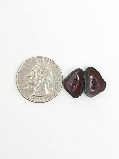 Tabasco Geode Cabochon Pair | Natural Mexican Geode