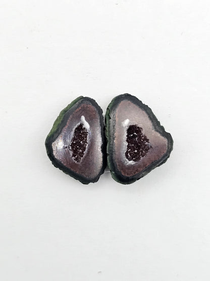 Tabasco Geode Cabochon Pair | Natural Mexican Geode