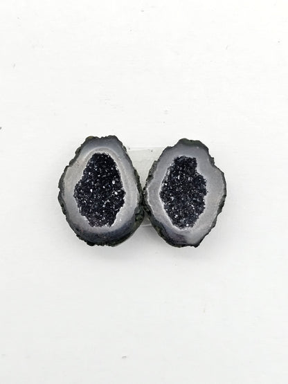 Tabasco Geode Cabochon Pair | Natural Mexican Geode