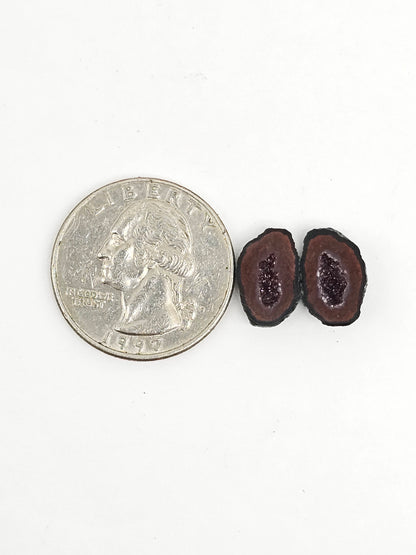 Tabasco Geode Cabochon Pair | Natural Mexican Geode