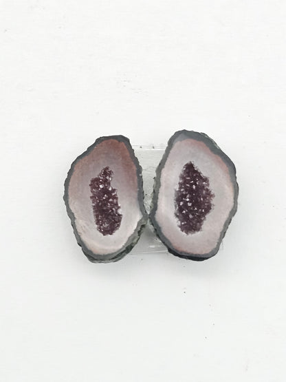 Tabasco Geode Cabochon Pair | Natural Mexican Geode