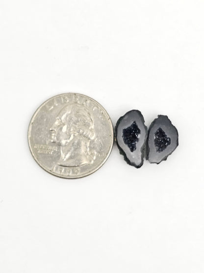 Tabasco Geode Cabochon Pair | Natural Mexican Geode