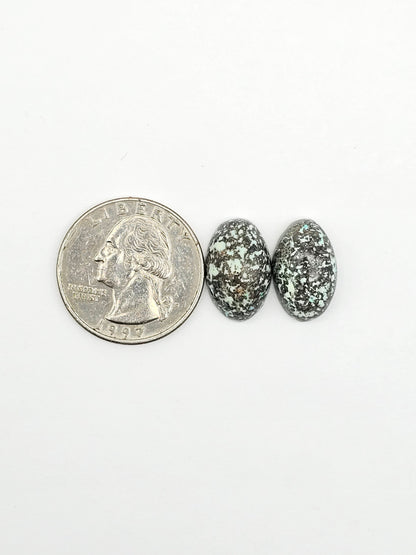 Rare Mexican Leopard Opal Cabochon Pair