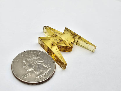 Amber authentic cabochon lightning pair large