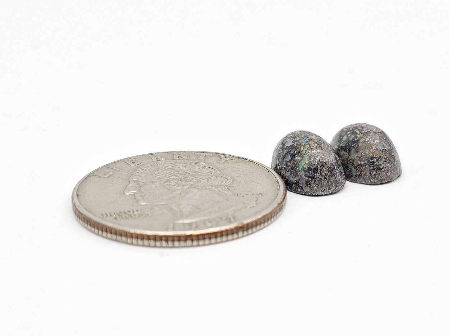 Rare Mexican Leopard Opal Cabochon Pair