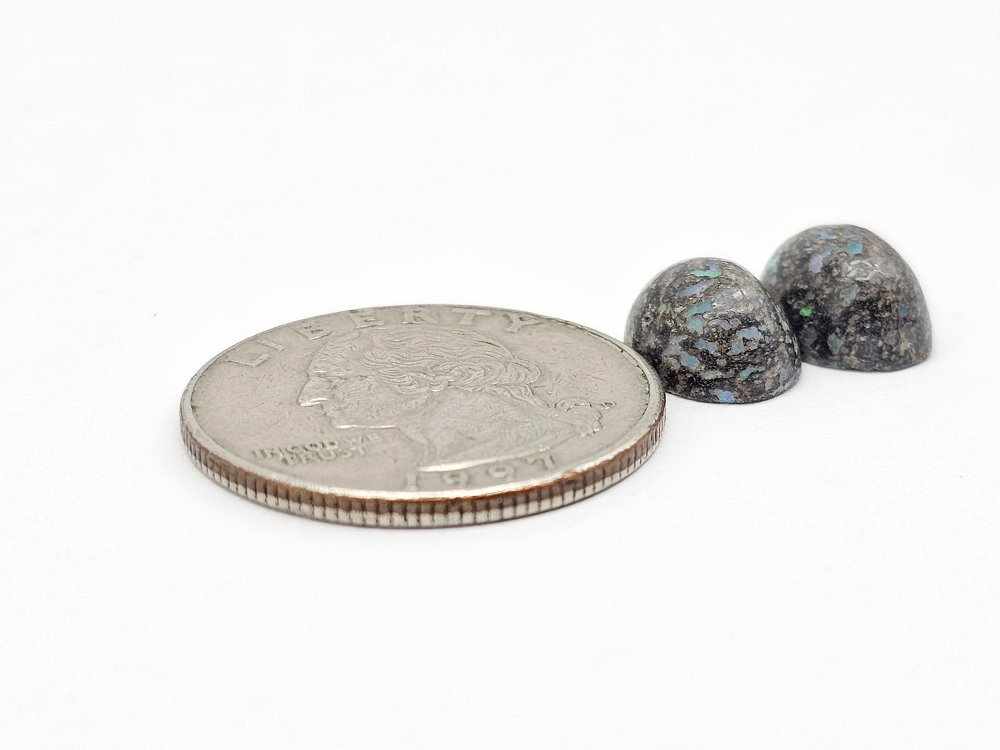 Rare Mexican Leopard Opal Cabochon Pair