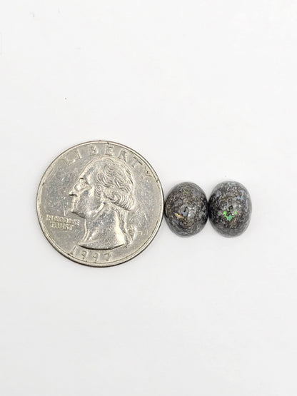 Rare Mexican Leopard Opal Cabochon Pair
