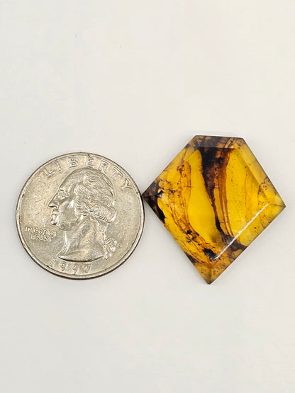 Amber Geometric Cabochon