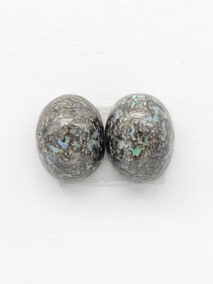 Rare Mexican Leopard Opal Cabochon Pair