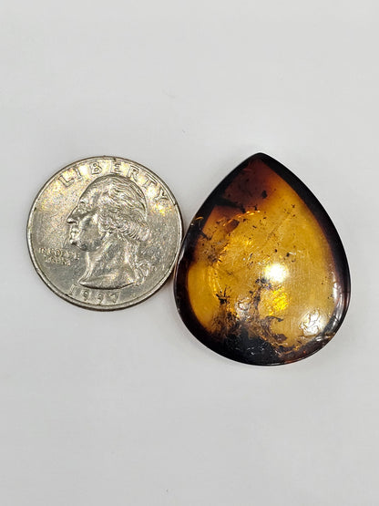 Amber cabochon | Artisan Cut Gemstone