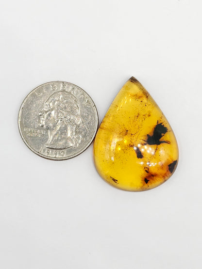 Amber cabochon | Artisan Cut Gemstone