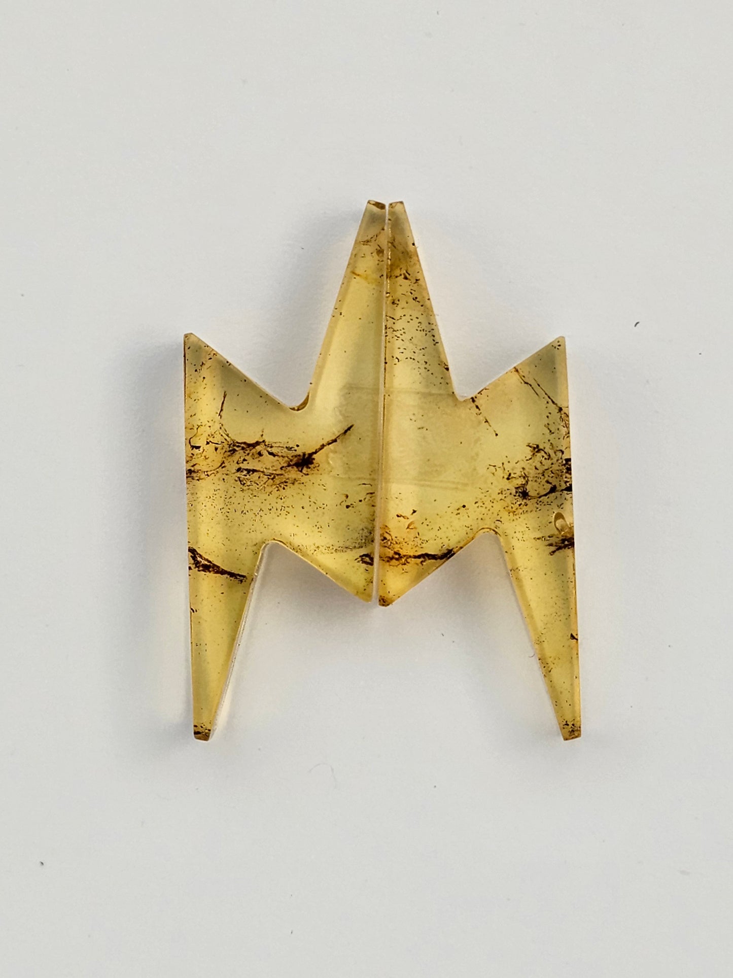 Amber authentic cabochon lightning pair large