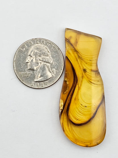 Amber authentic cabochon large