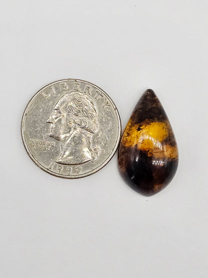 Amber cabochon | Artisan Cut Gemstone