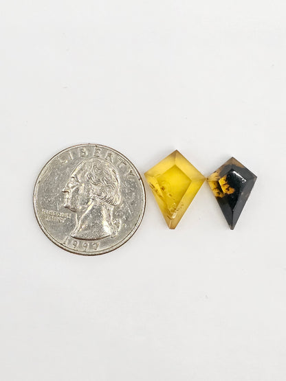 Amber Geometric Cabochon set