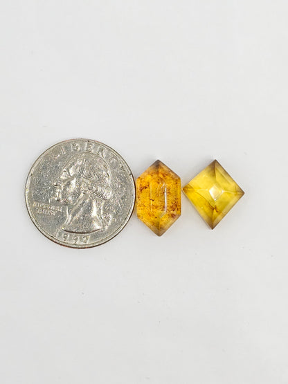 Amber Geometric Cabochon set