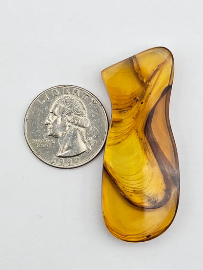 Amber authentic cabochon large