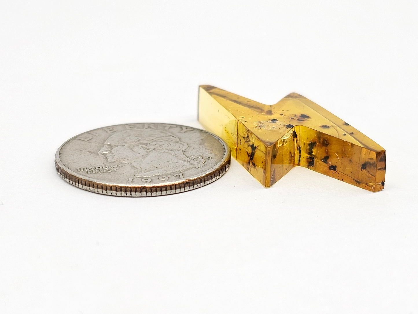 Amber Lightning Bolt Cabochon