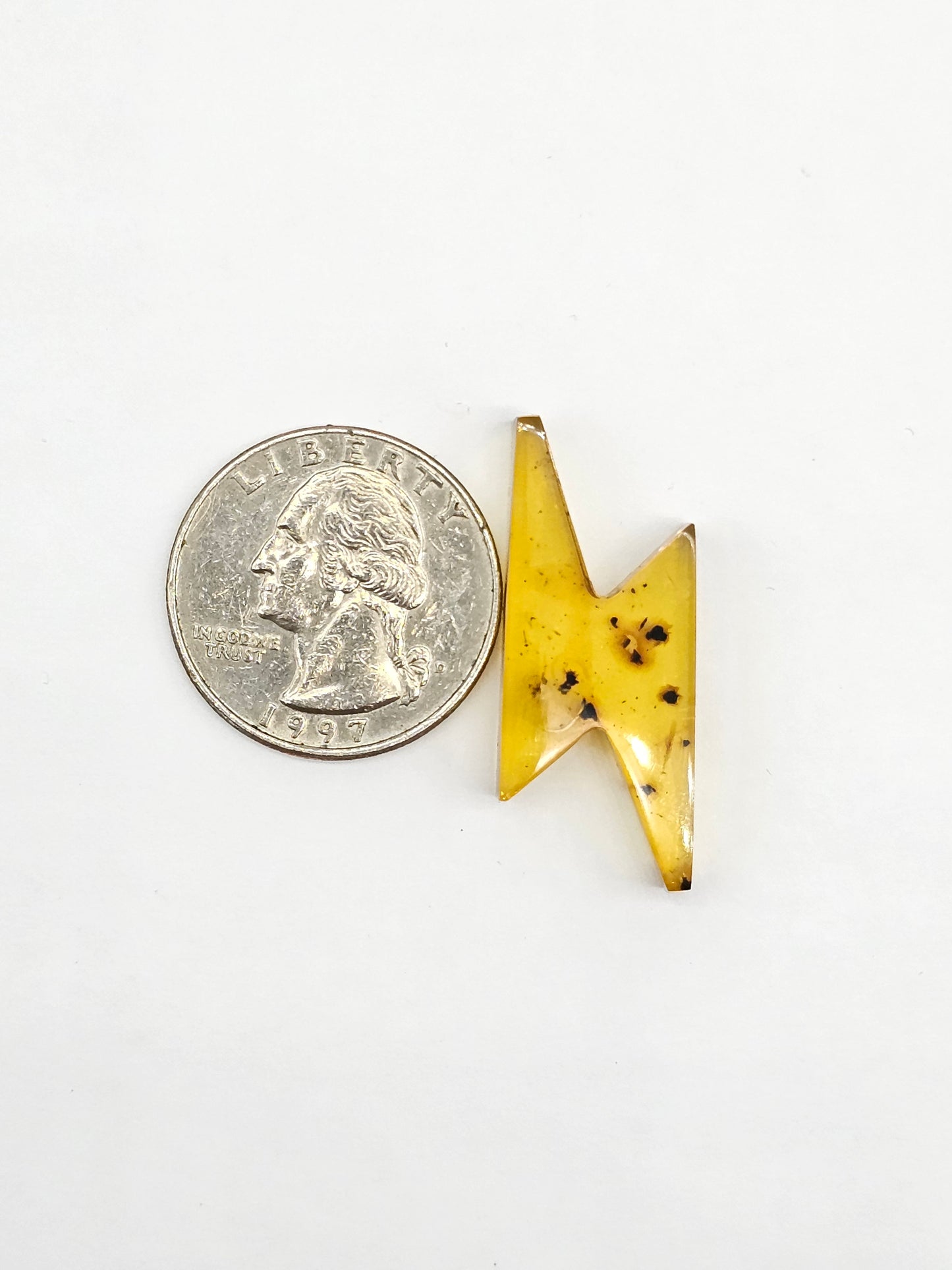 Amber Lightning Bolt Cabochon