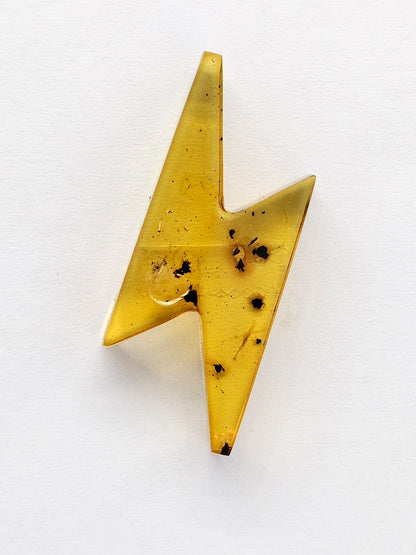 Amber Lightning Bolt Cabochon