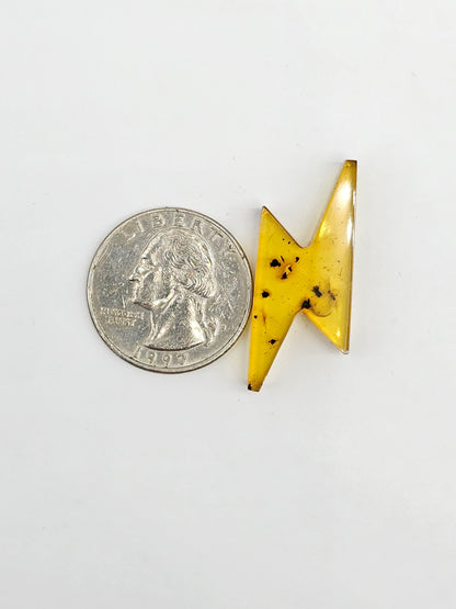 Amber Lightning Bolt Cabochon