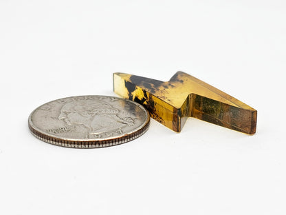 Amber Lightning Bolt Cabochon