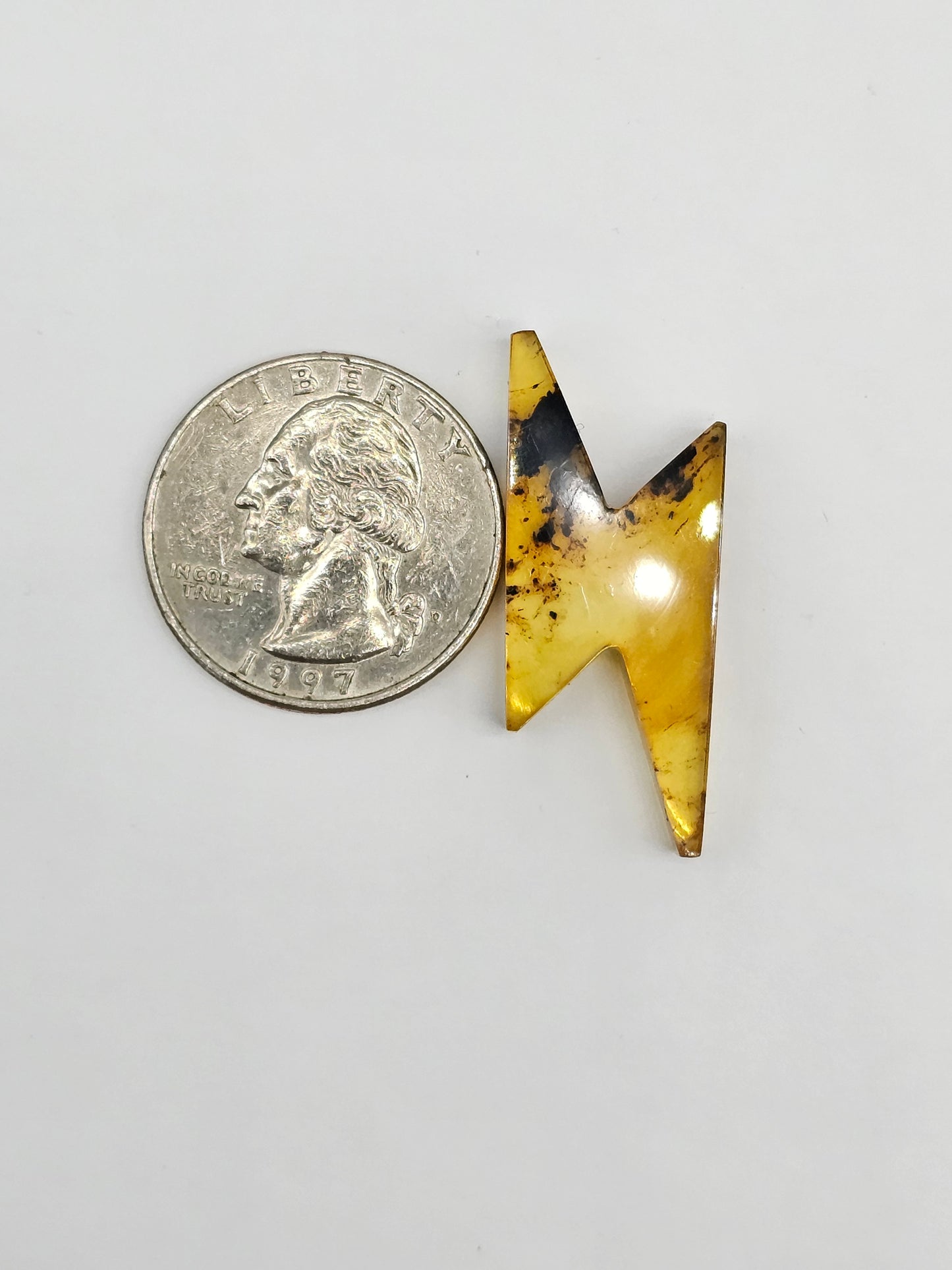 Amber Lightning Bolt Cabochon