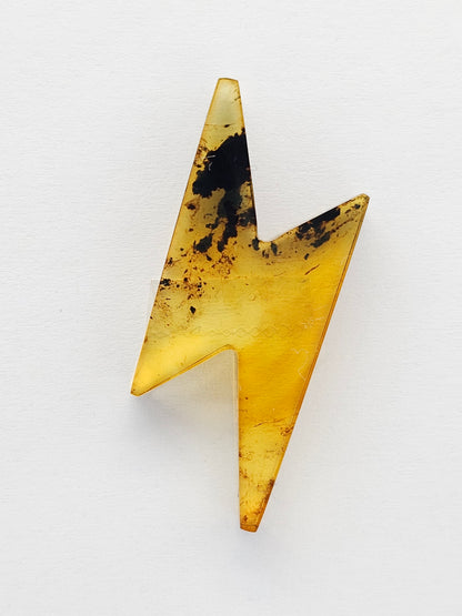 Amber Lightning Bolt Cabochon