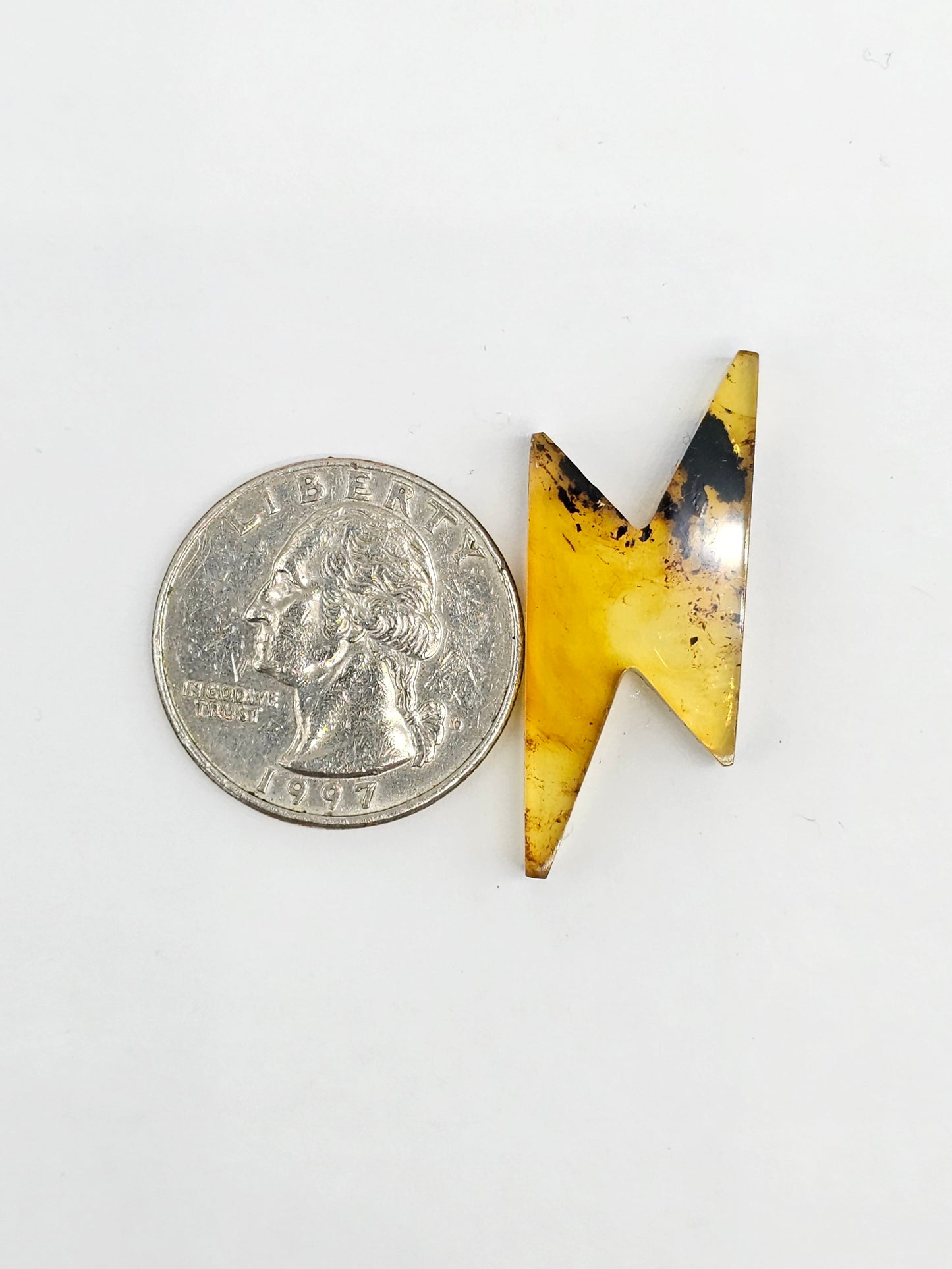 Amber Lightning Bolt Cabochon