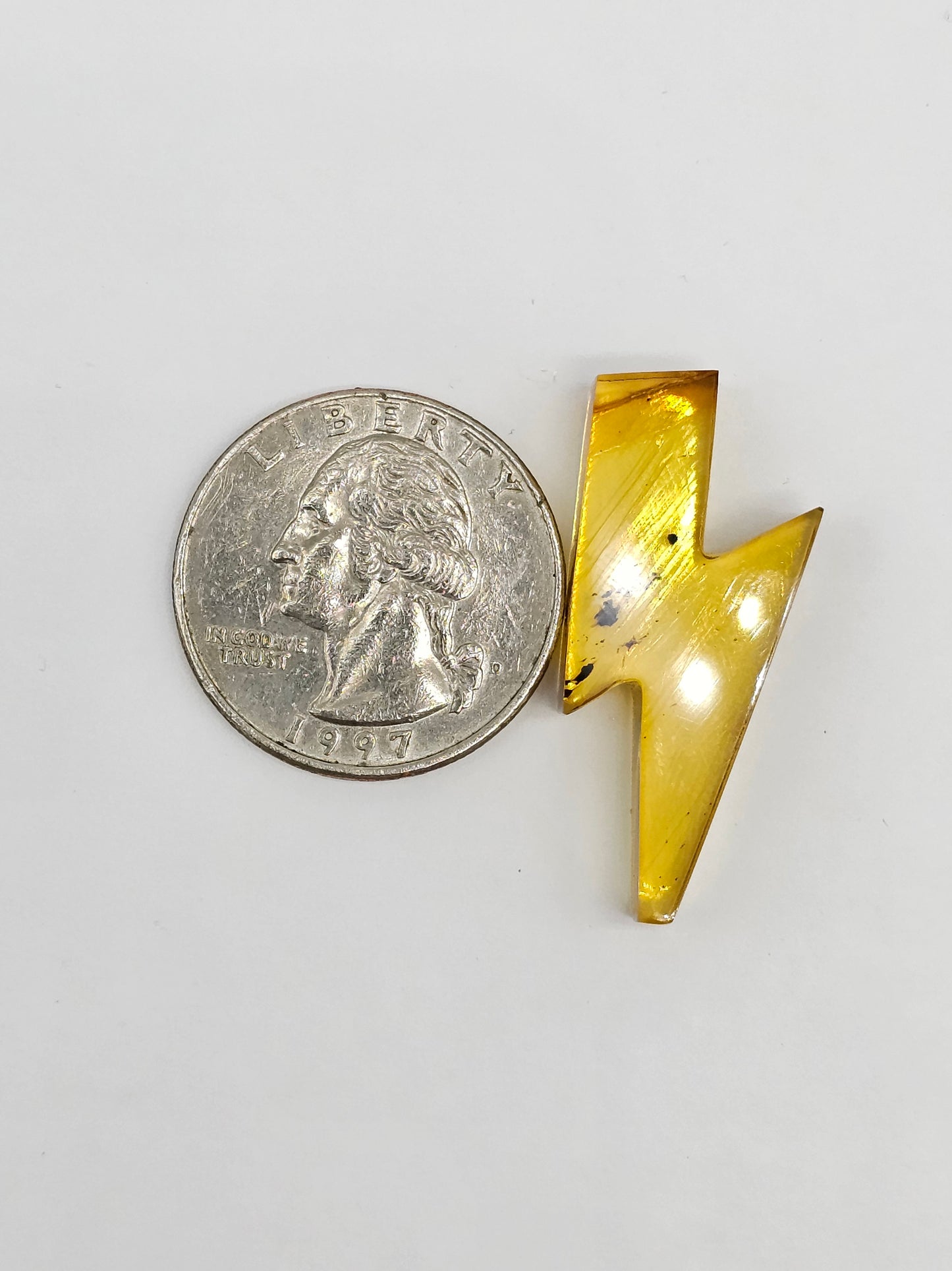 Amber Lightning Bolt Cabochon