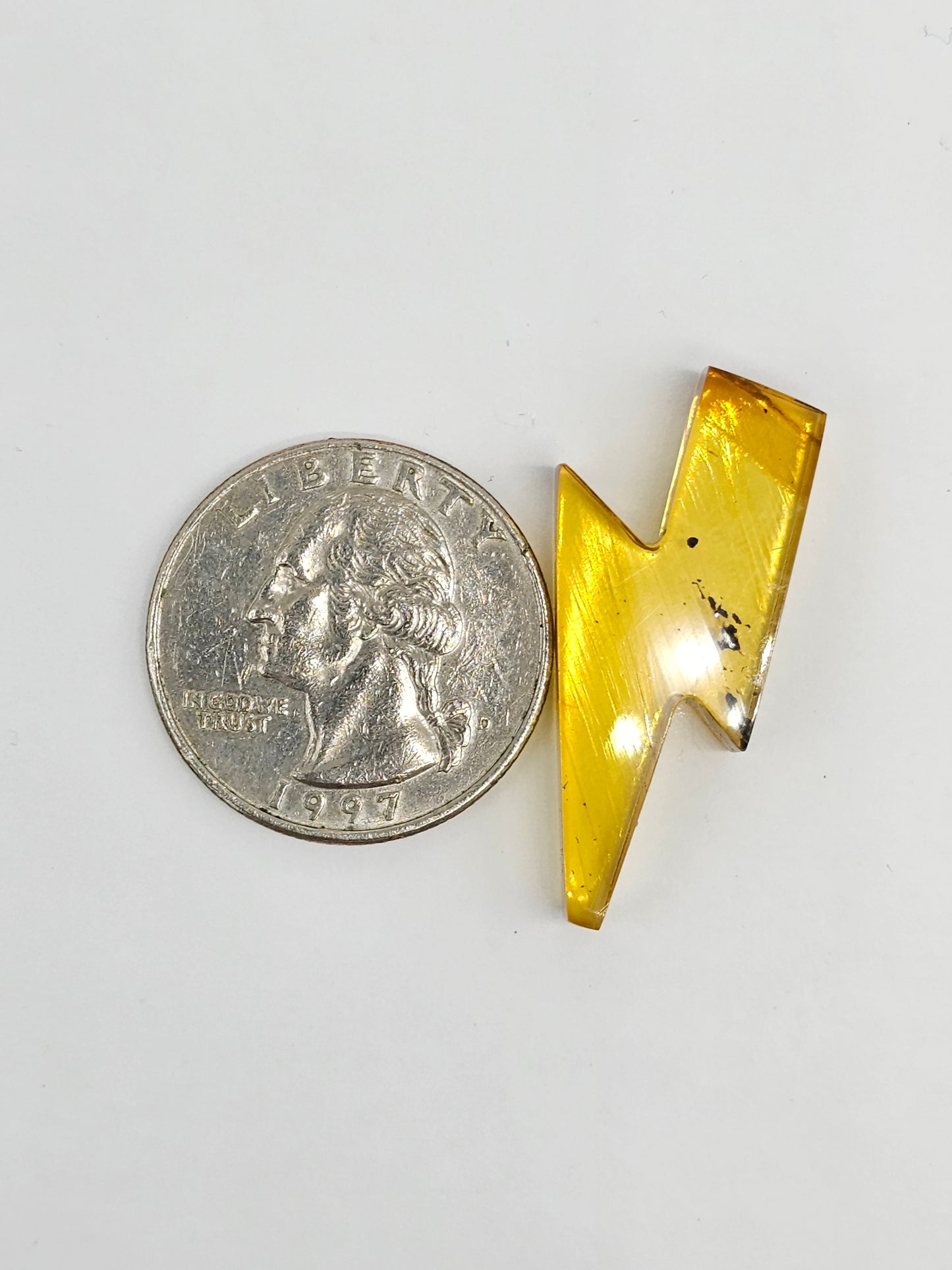 Amber Lightning Bolt Cabochon