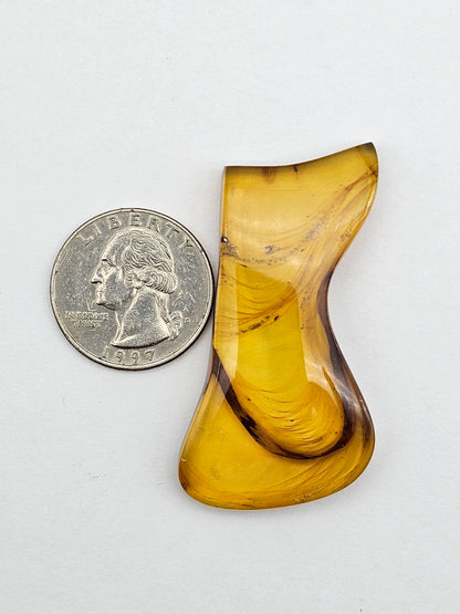 Amber authentic cabochon large