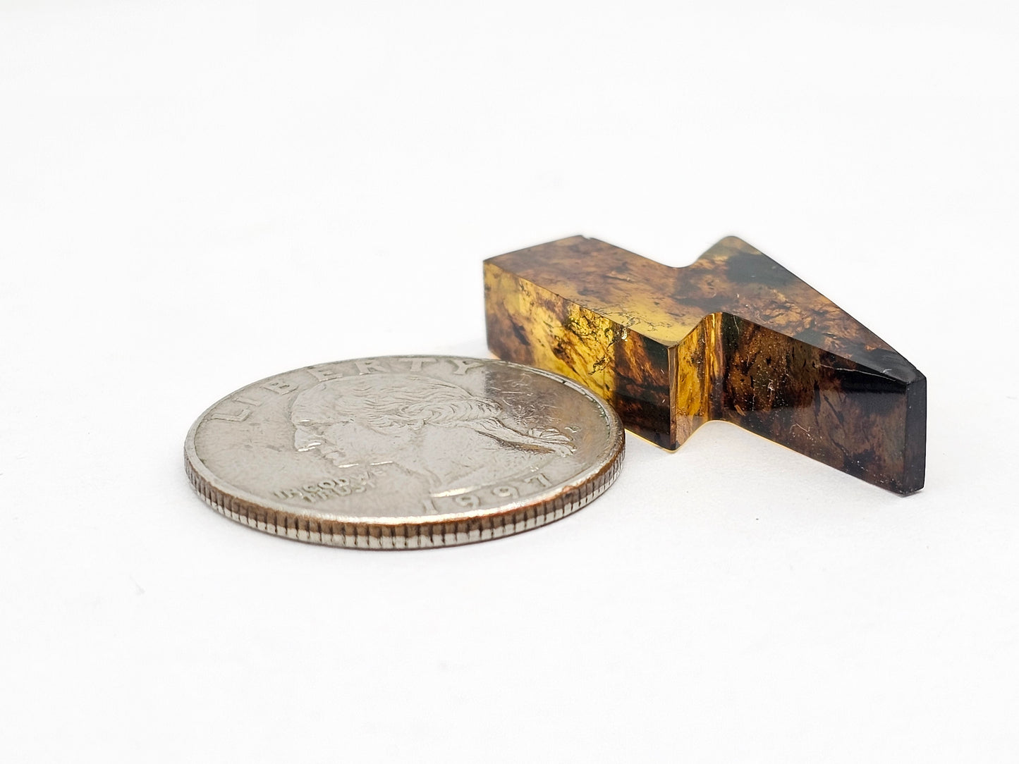 Amber Lightning Bolt Cabochon