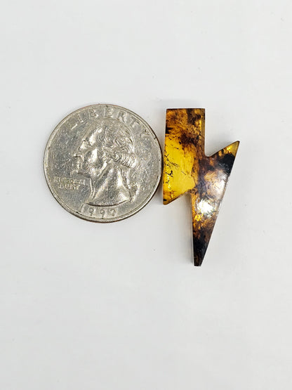 Amber Lightning Bolt Cabochon