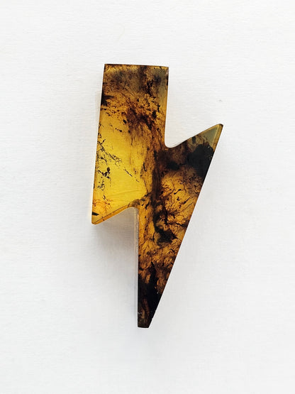 Amber Lightning Bolt Cabochon