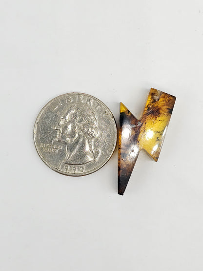 Amber Lightning Bolt Cabochon