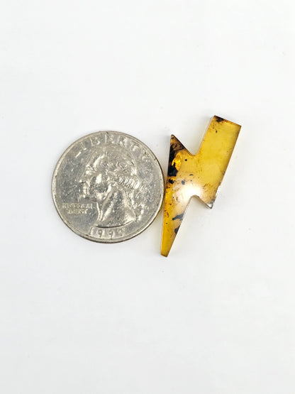 Amber Lightning Bolt Cabochon