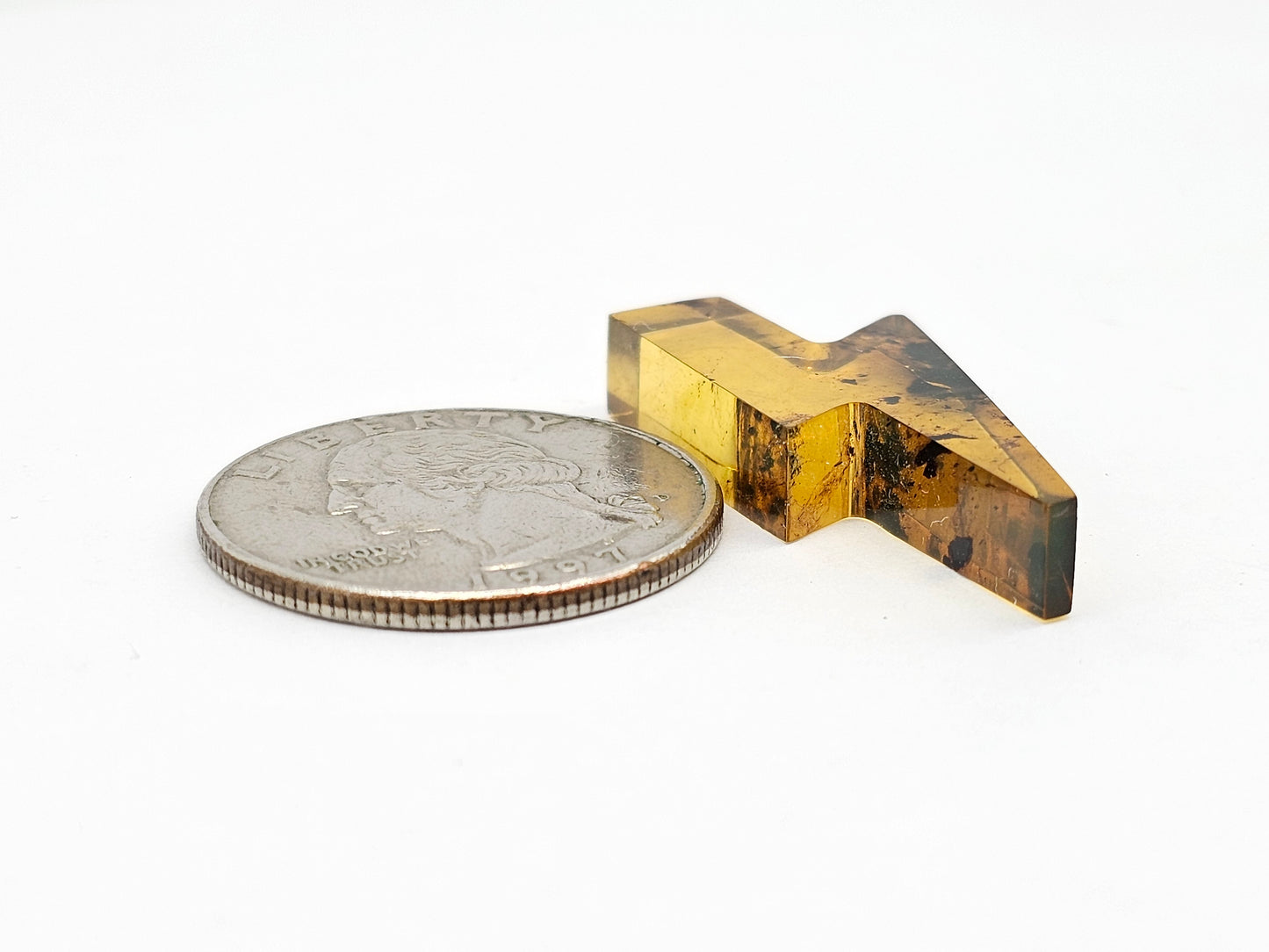 Amber Lightning Bolt Cabochon