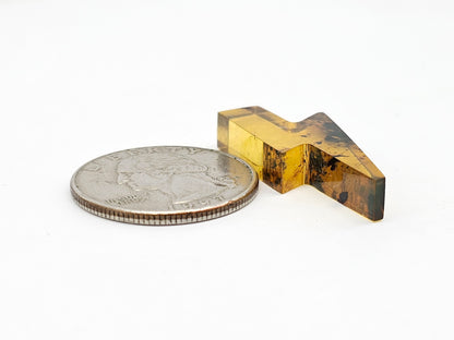 Amber Lightning Bolt Cabochon