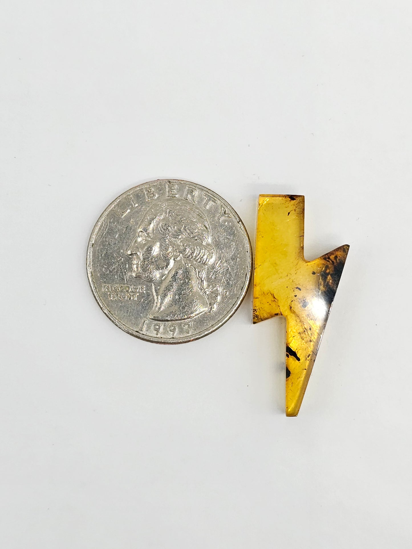 Amber Lightning Bolt Cabochon
