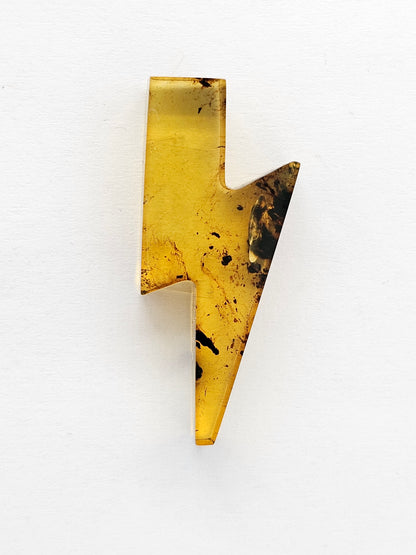 Amber Lightning Bolt Cabochon