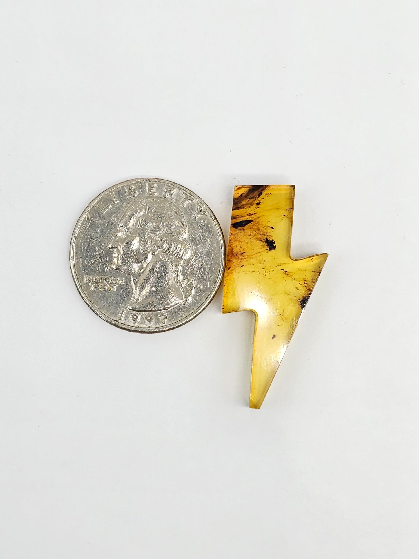 Amber Lightning Bolt Cabochon